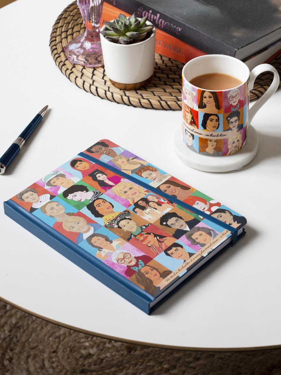 This beautifully illustrated notebook features portraits of various inspirational women including Frida Kahlo, Oprah Winfrey, Ruth Bader Ginsburg, Amelia Earhart and Malala Yousafzai.